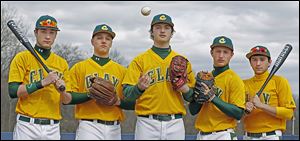 Clay looks to win the Three Rivers Athletic Conference title with top players, from left, Bryce Castilleja, Lucas Robson, Jordan Grosjean, Ty McAtee, and Matt York. The Eagles reached the Division I regional semifinals last season.