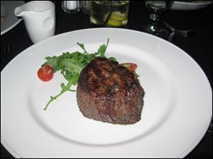 The 10 oz. filet mignon at the London Chop House in Detroit is available to be served with with Bordelaise, Hollandaise or Chimichurri sauce.