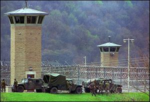 The National Guard responded to a riot at the Southern Ohio Correctional Facility in April, 1993.