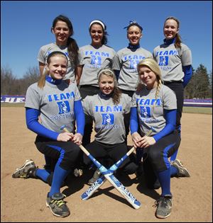 Springfield is picked to win the NLL with top players, front from left, Bre Buck, Libby Mathewson, and Ashley Zappone, and back, from left, Bri Espino, Hannah Girlie, Lauren Yates, and Kiley Millere.