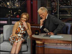 Actress Lindsay Lohan talks to David Letterman about her upcoming trip to rehab, her guest star roles in the series 