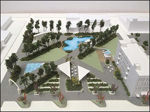 A concept model for the UpTown Green space. 
