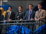  In this image released by Universal Pictures, from left, Thomas Ian Nicholas), Jason Biggs, Seann William Scott, Chris Klein and Eddie Kaye Thomas are shown in a scene from 