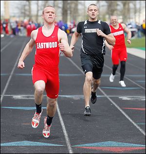 Eastwood's Isaiah Conkle wins the 100-meter dash at the Napoleon Invitational. He also won the 200.