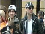  This photo released by the FBI early Friday April 19, 2013, shows what the FBI is calling the suspects together,  walking through the crowd in Boston on Monday, April 15, 2013, before the explosions at the Boston Marathon. (AP Photo/FBI)