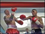  Masedonio Molina, right, of Wauseon, hammers Wade Tolle, Jr., in a fight in December.