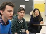  At Southview from Lyon, France are, from left, Theophile Jourdain Muizon, Amaury Perrot, and Maelle Boutrand . 