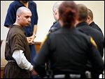  Antonio Cervantes is led away by deputies after he was sentenced in Lucas County Common Pleas Court on Tuesday.