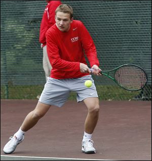 Central Catholic junior Dugan Delp won the TRAC singles title last year and reached the Division I state tournament.