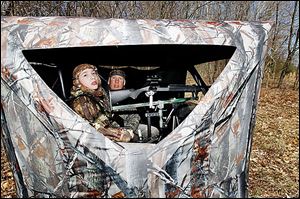 Blake Walters, 13 — accompanied by his father, Rick — has ce­re­bral palsy but is no stranger to hunting. 