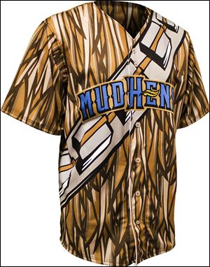 Jersey to be worn by Toledo Mud Hens this weekend, to look like a 