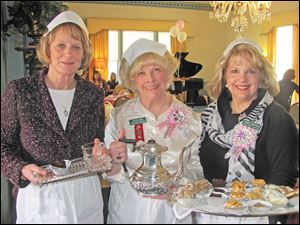 From left, Debbie Hennie, Judy Eagan, and Wanda Anderson at the Teas at Wildwood Preserve Metropark's Manor House.