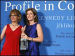  Caroline Kennedy, right, poses with former Arizona Congressman Gabrielle Giffords after presenting her with the John F. Kennedy Profile in Courage Award at the JFK Library in Boston on Sunday.