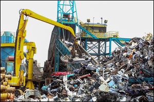 Trademark Metals Recycling yard in south Orlando, Florida has a machine that can pulverize an entire car in seven seconds.
