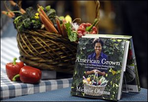 Copies of the book by first lady Michelle Obama's book.