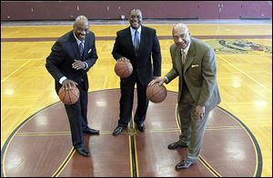 From left, Terry Crosby, Ken Cunningham, and Truman Claytor — all former City League basketball stars — have been busy organizing a cel­e­bra­tion of past play­ers and their as­so­ci­a­tions on the court. The reunion is scheduled for June 1 at SeaGate Convention Centre.