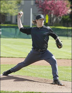 Ottawa Hills’ Scott Tucker threw a complete game as the Green Bears beat Cardinal Stritch 5-2 in a Toledo Area Athletic Conference game.