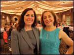  Mary Macino Giacci, left, with her sister Cassandra Macino celebrate at the anniversary party of the Cassandra School of Ballet.