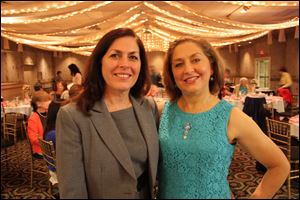 Mary Macino Giacci, left, with her sister Cassandra Macino celebrate at the anniversary party of the Cassandra School of Ballet.