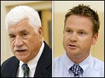  Jerome Pecko (L), outgoing Toledo Public Schools superintendent and Kevin Dalton, President of the Toledo Federation of Teachers.