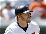  The Indians' Mark Reynolds watches his two-run home run off Oakland’s Evan Scribner in the fifth inning. Reynolds leads the Indians with 11 homers and 29 RBIs.