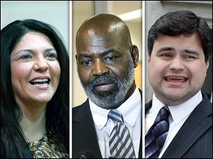 Democrats Anita Lopez, left, and Joe McNamara, right, are seen as Mayor Mike Bell’s top challengers.