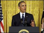  President Barack Obama makes a statement on the Internal Revenue Service's targeting of conservative groups for extra tax scrutiny today in the East Room of the White House in Washington.