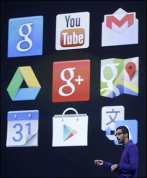 Sundar Pichai, senior vice president, Chrome and Apps at Google, speaks at Google I/O 2013 in San Francisco.