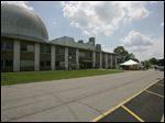  The Space Power Facility at the NASA Glenn Research Center's Plum Brook Station in Sandusky, Ohio. At right is a shuttle stop for visitors. 