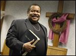  Bishop Nelson Clark poses at the Power House Tabernacle Pentacostal Christian Church in Toledo. He is celebrating 50 years as a minister.