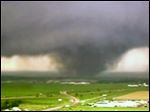  A screenshot of video footage of a tornado in Oklahoma.