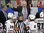  Chicago coach Joel Quenneville is 0-5 in postseason series against Detroit. Three of those series defeats came while with St. Louis.