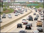  Traffic moves along Interstate 90 in Des Plaines, Illinois.