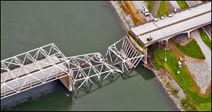 A section of the I-5 bridge over the Skagit River in Washington state collapsed on Thursday after a truck hit a girder. Across Ohio,  5,761 county-maintained bridges are considered functionally obsolete or deficient.
