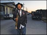  A promotional photo of Kermit Ruffins taken in his hometown New Orleans.