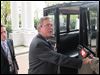  Former Florida Gov. Jeb Bush prepares to board a carriage after delivering a speech at the Mackinac Policy Conference on Mackinac Island this week.