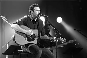 Blake Shelton performs during the Healing in the Heartland: Relief Benefit Concert held at the Chesapeake Arena in Oklahoma City. Tickets to the concert sold out in minutes.