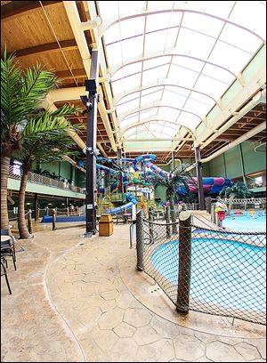 Maui Sands Resort Water Park in Sandusky has reopened after closing in 2008. The 45,000-square-foot complex features a giant bowl slide, inner tube and body slides, an action river, and multiple pool areas.