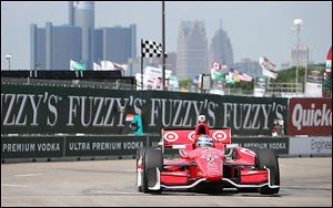Scott Dixon turns during practice for the Detroit Grand Prix on Belle Isle. The race will feature IndyCar's first attempt at a pair of full-length races in one weekend.