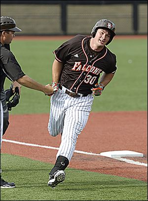 Bowling Green’s Jeremy Shay hit a solo home run during the first inning of the Falcons’ loss.