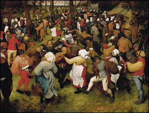 ‘The Wedding Dance,’ by Pieter Bruegel the Elder, 1566, is among the works on display at the Detroit museum.