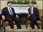  President  Obama meets with then-Chinese Vice President Xi Jinping in the Oval Office of the White House in Washington, in February, 2012.