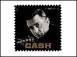  This product image released by the Unites States Postal Serice shows the Johnny Cash Forever stamp.  The stamp, honoring the late country music singer, will be available on Wednesday, June 5.