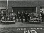  Firefighters stand outside the fire station on East Dudley Street in an undated photo. Maumee’s actual anniversary was in the spring. It was founded as a settlement in 1817 but became a city in 1838.