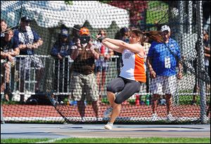 Sophomore Brooke Pleger, competing in the hammer throw, could become the first Falcon since 2001 to score points in the NCAA Divi­sion I track and field meet.