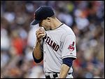  Ubaldo Jimenez reacts after walking Miguel Cabrera with the bases loaded in the second.