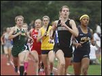  Perrysburg's Jordan Doore competes in the 3200 relay final during the Ohio state track meet at Jesse Owens Memorial Stadium in Columbus. The Yellow Jackets finished in second place.