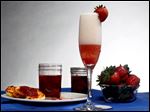  Strawberries, strawberry jam and champagne with strawberry and sugar.
