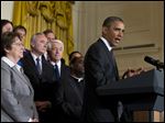  President Obama gestures as he speaks immigration reform at the White House today.