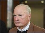  Former Toledo Mayor Carty Finkbeiner is annoyed by the removal of trees for street-improvement projects.